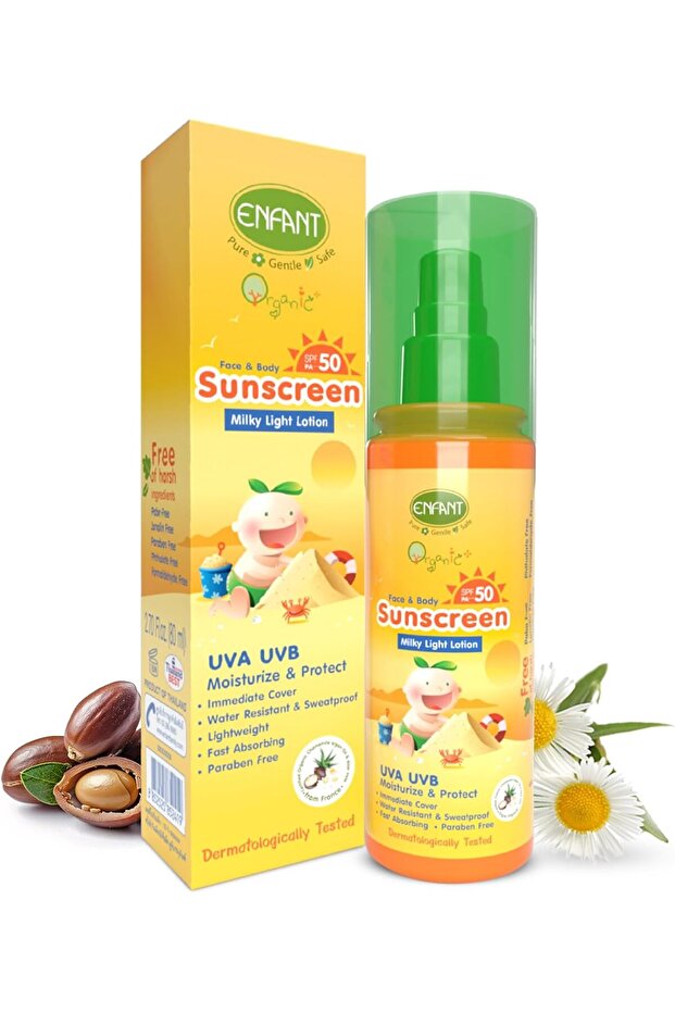 SPF 50 Baby Sunscreen Lotion 70ML Mineral UVA, UVA & UVB Rays SPF50 PA++++ Face & Body
