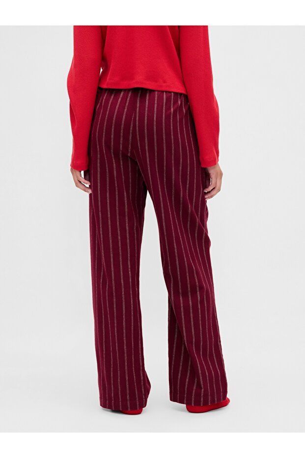 Kadın Bordo Softest Flannel Pijama Altı - 5