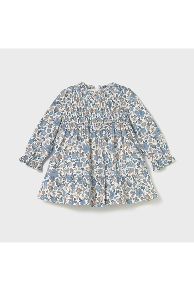 Baby Girl Ethnic Patterned Long Sleeve Pop Dress