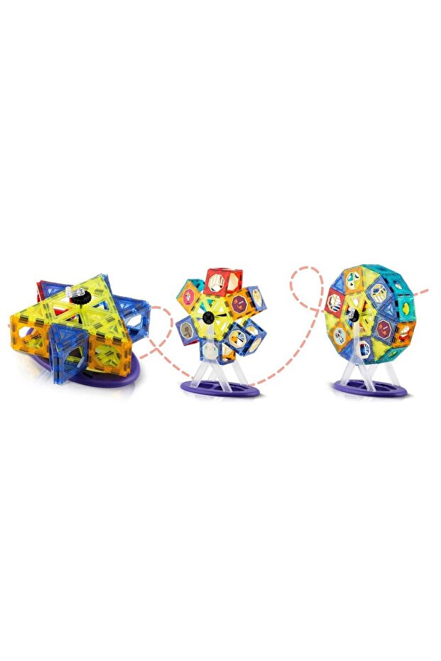 Building set with magnetic pieces, stimulates creativity and imagination, in the shape of a carousel... - 5