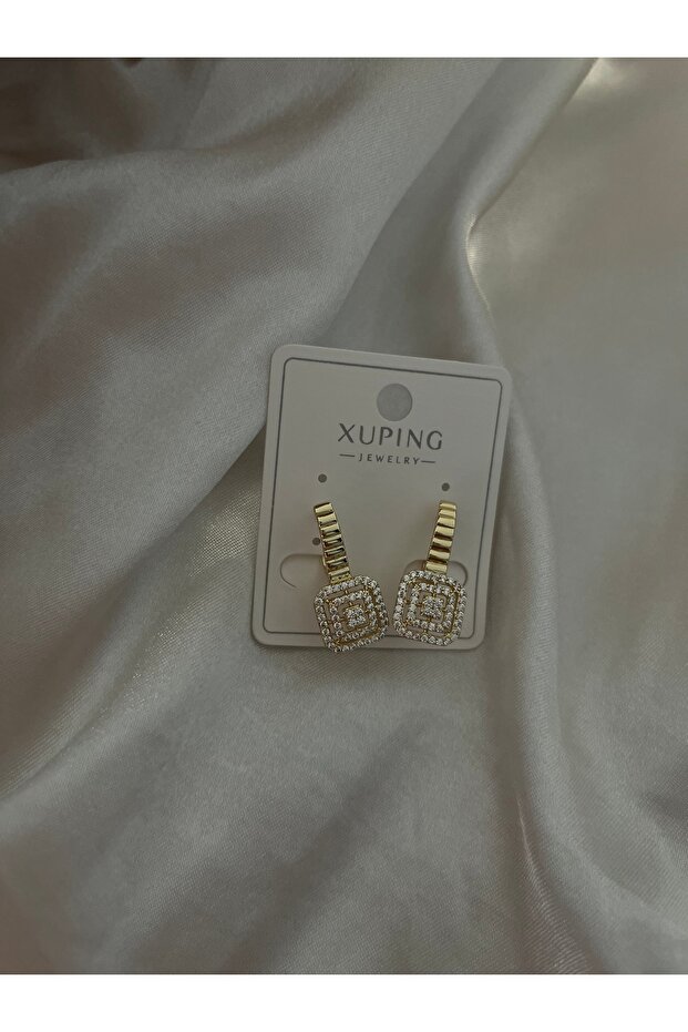 Xuping Marka 14 K Renk Baget Model Küpe - 1