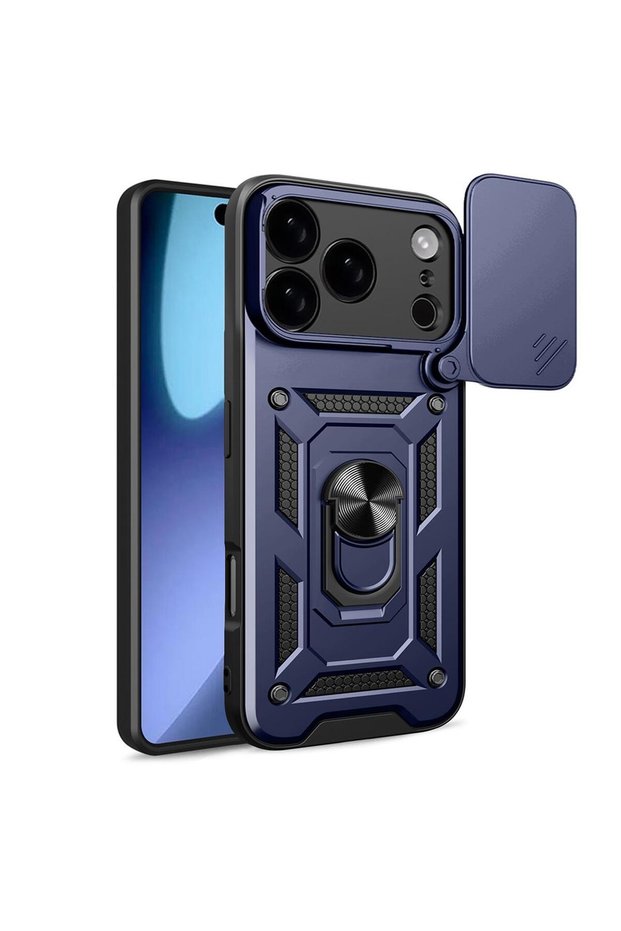 حافظة مقاومة للصدمات باللون الأزرق الداكن لهاتف Apple iPhone 18 Pro [حافظة متوافقة مع هاتف iPhone 18 Pro - أزرق داكن]