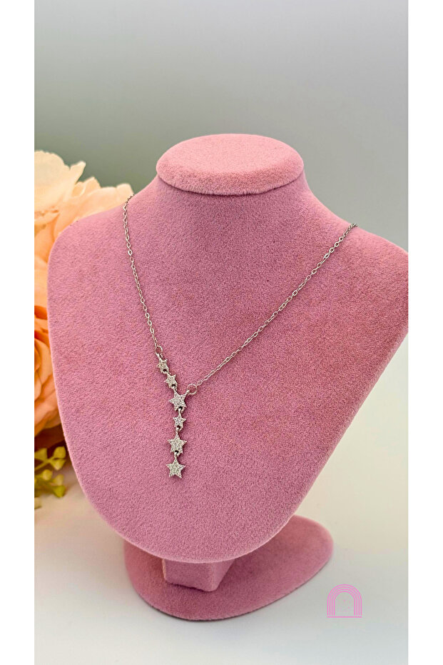 Çelik Yıldızlı Silver Kolye - 2