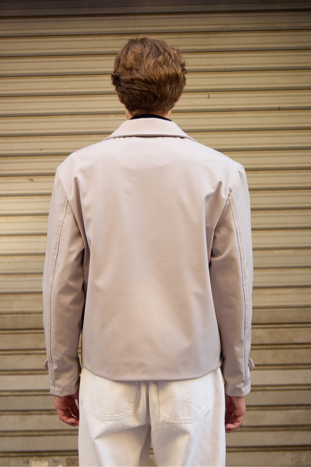 Men's Regular Fit Jacket Stone - 7