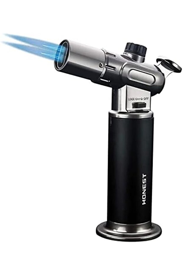 Windproof Torch Lighter Butane Refillable Gas Lighter Double Jet Flame Adjustable