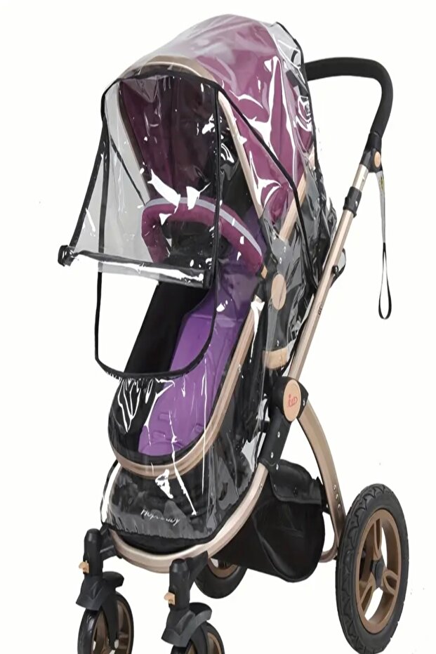 Luxury Zippered Baby Stroller Rain Cover [Compatible with All Baby Strollers]