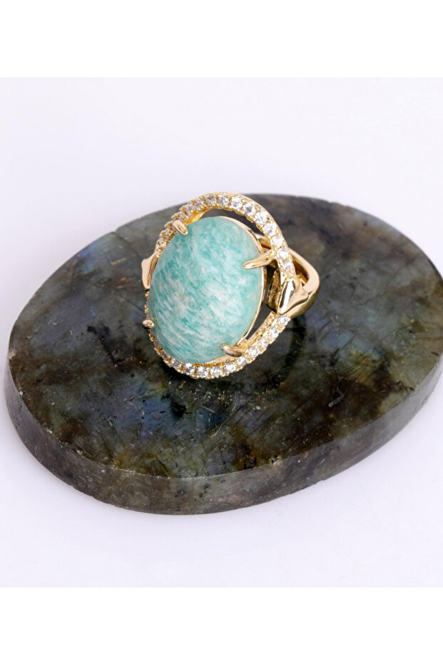 خاتم حجر الأمازونيت القابل للتعديل - 3