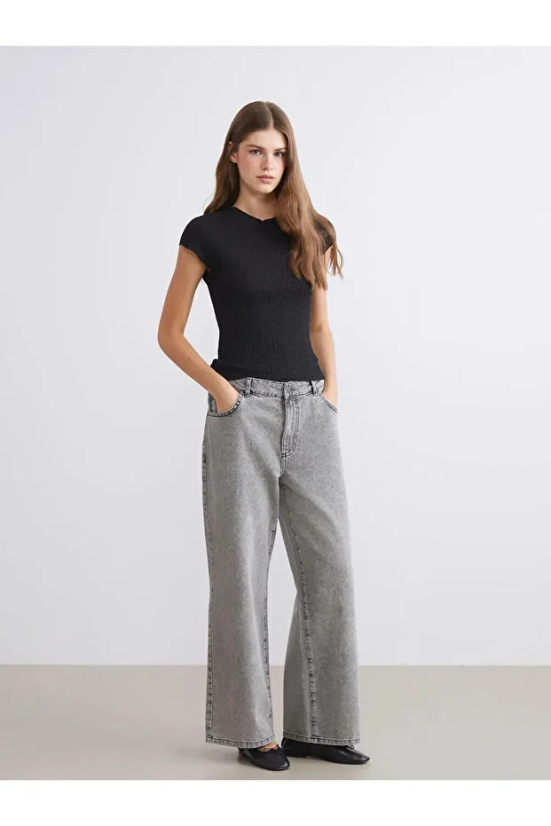 LCW Jeans Wideleg Kadın Jean Pantolon (W5) - 1