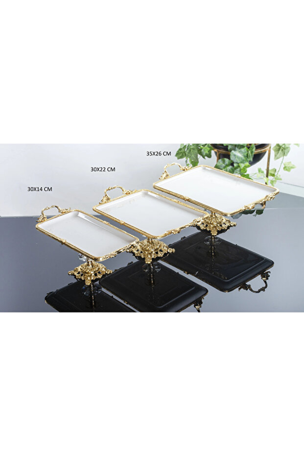 مجموعة عرضية من البورسلين مكونة من 3 قطع بأرجل مستطيلة - 1