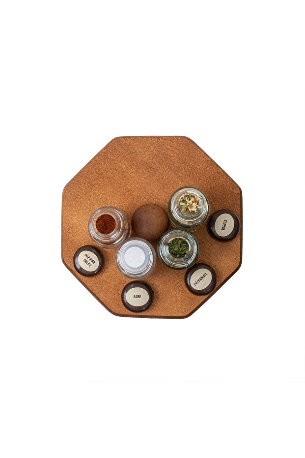 Set support made of wood plus 12 spice bottles EXT10363 - 3