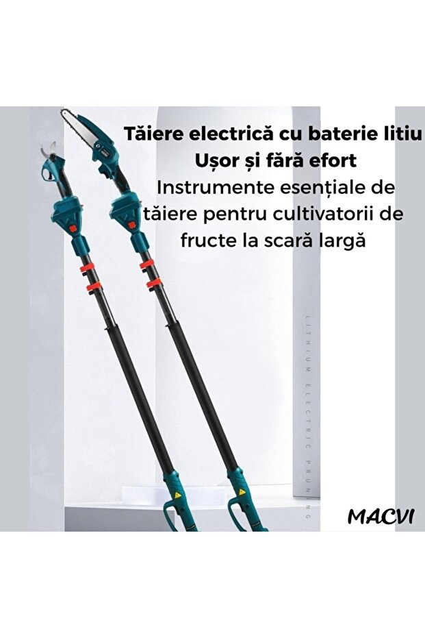 Electric Scissors and Chainsaw Set with Extendable Arm, Macvi®, Quick and Easy Cutting at Height - 3