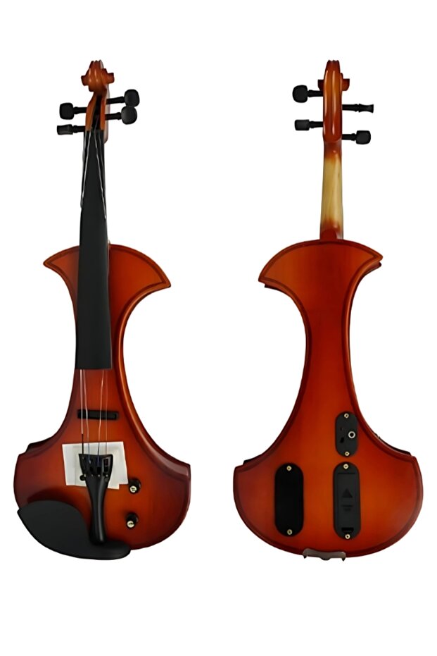 Electric Violin Student Starter Kit Red Brown Handmade Finish With Brazilian Wood Bow
