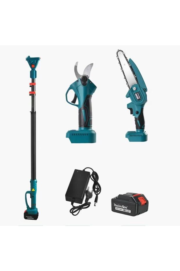 Electric Scissors and Chainsaw Set with Extendable Arm, Macvi®, Quick and Easy Cutting at Height - 1