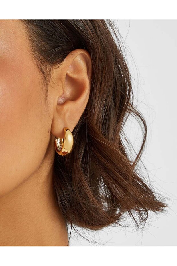 Z Chunky Küpe Altın Kaplama - 4