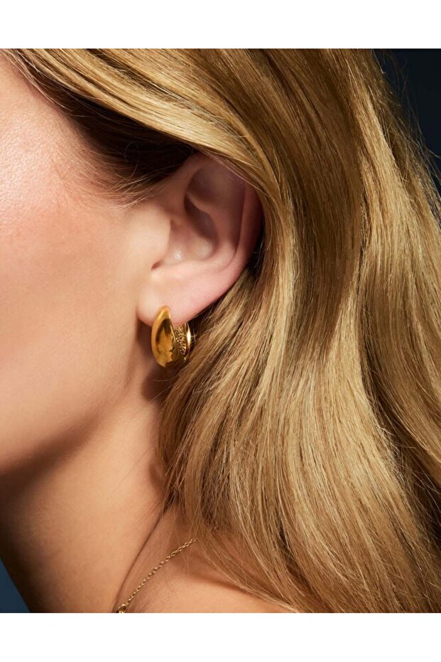 Z Chunky Küpe Altın Kaplama - 5