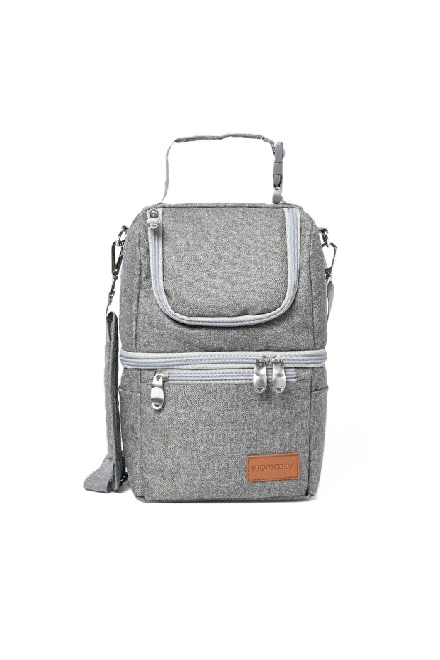 - Insulated Baby Bottle Bag, Multi-function Breastmilk Cooler Bag - Gray
