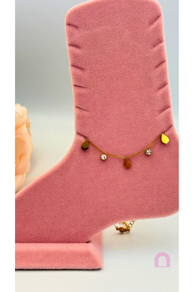 Çelik Taşlı Gold Halhal - 3