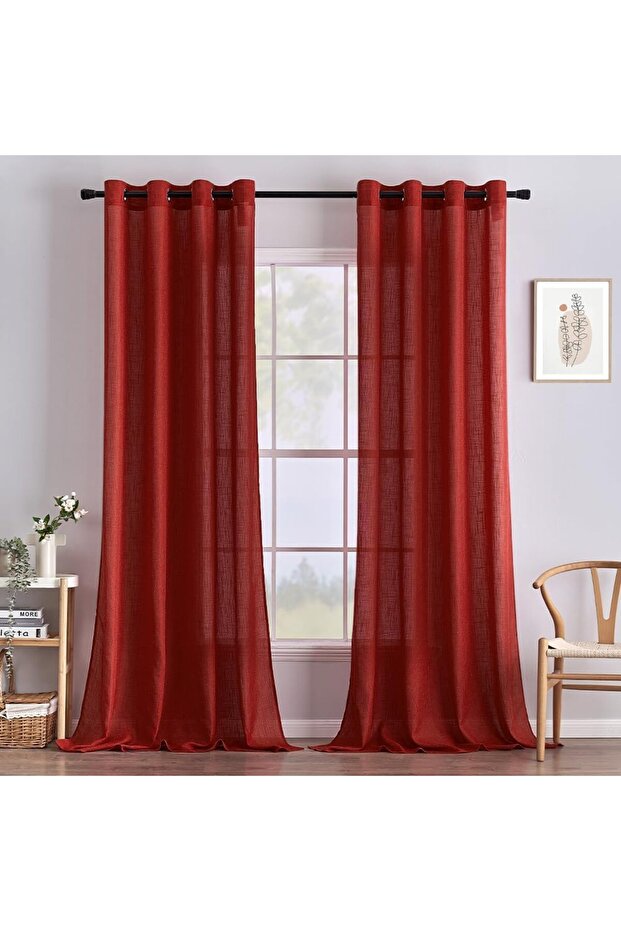 Perdele decorative, Miulee, roșii, set de 2 - 5