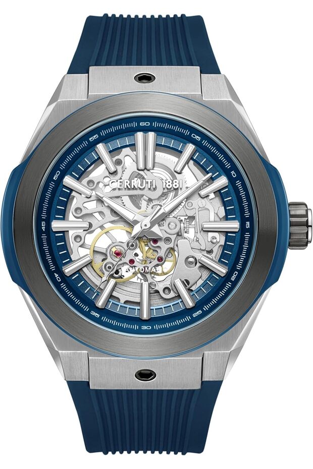 Ruscello Automatic Watch for Men - Blue Strap, Stainless Steel