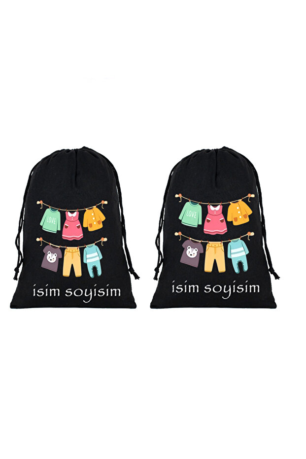 Nursery Suitcase Organizer Cloth Bag 2 Pack (First and Last Name)
