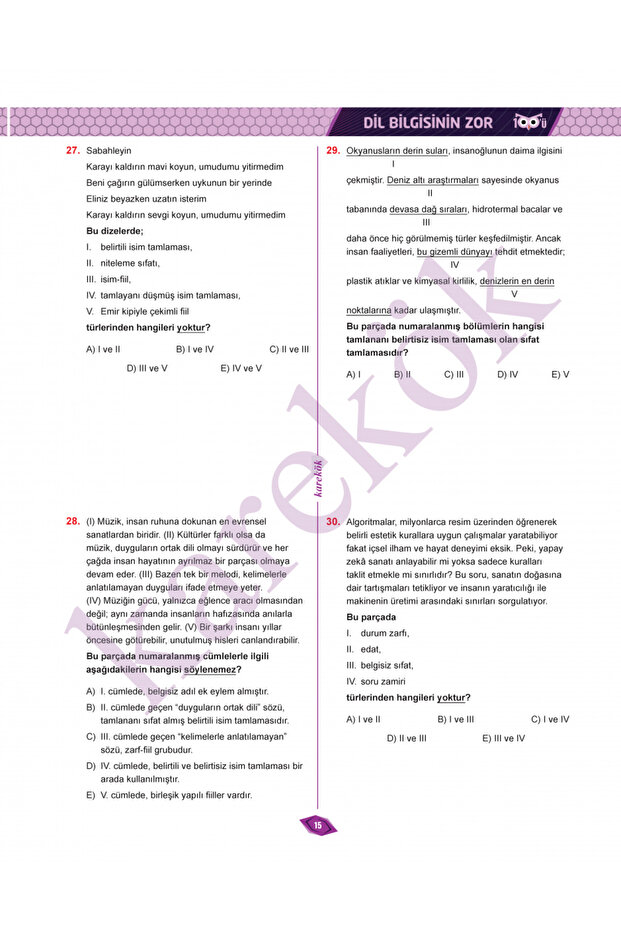 2025-2026 Müfredat TYT- AYT DİL BİLGİSİNİN ZOR - ÖSYM YÜZÜ - 3