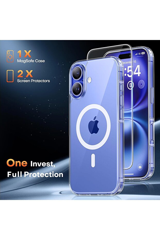 3 in 1 for iPhone 16 Plus Case, Compatible with MagSafe, with 2X Screen Protectors, Not-Yellow - 7