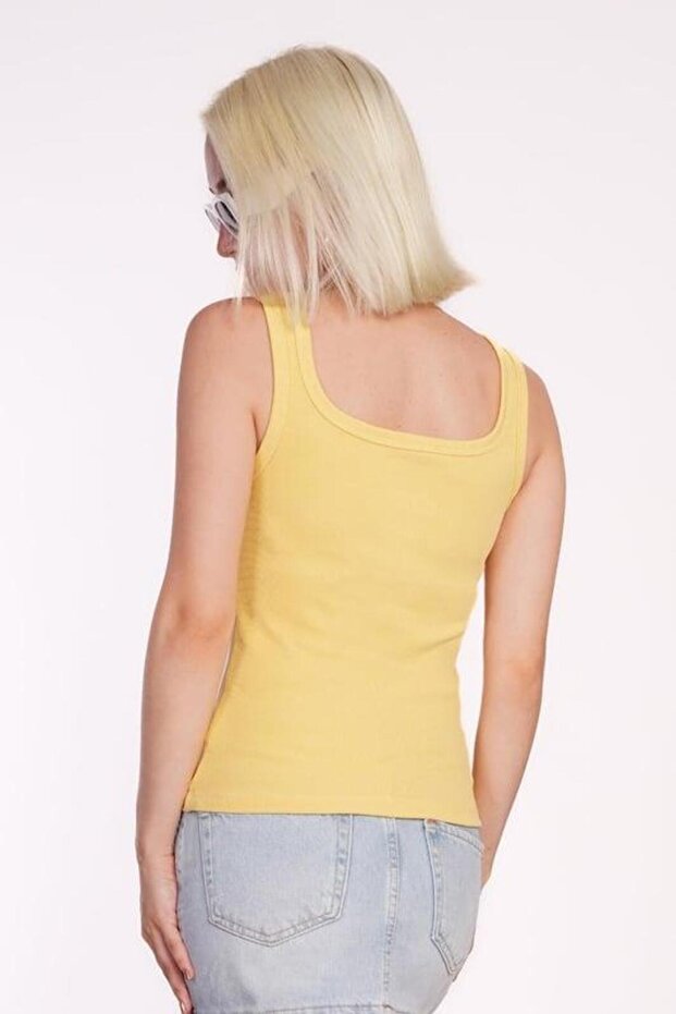 Sarı Fitilli Görünümlü Askılı Basic Atlet SH210 - 2