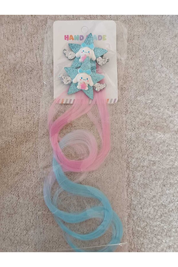 Kuromi Angel Wing Star Dangle Hair Wig Children's 2-Piece Clamp Clip