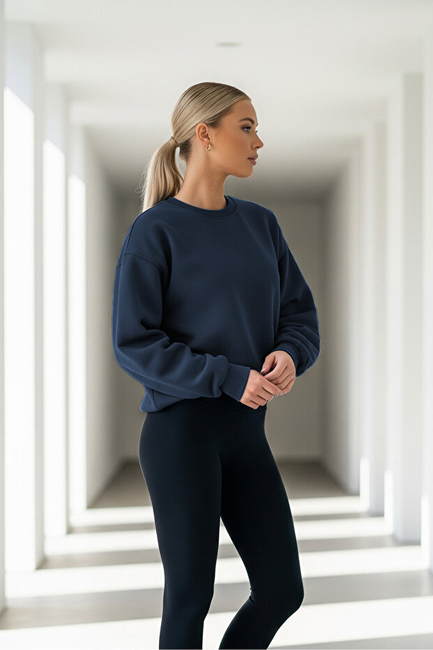 Kadın Oversize Kışlık Salaş Laci Sweatshirt - 2