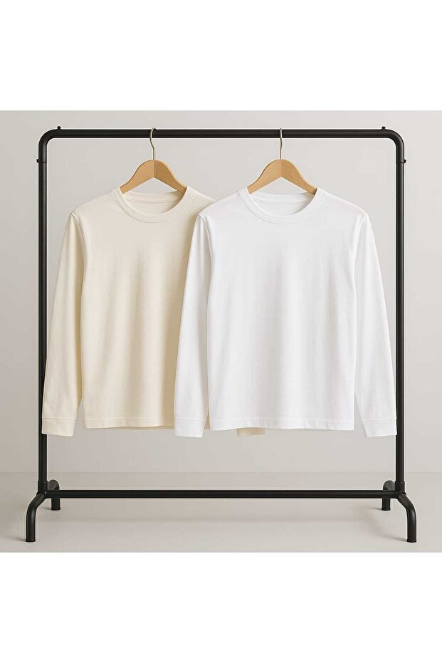 Unprinted Solid Color 2-Piece Unisex Children's Sweatshirt