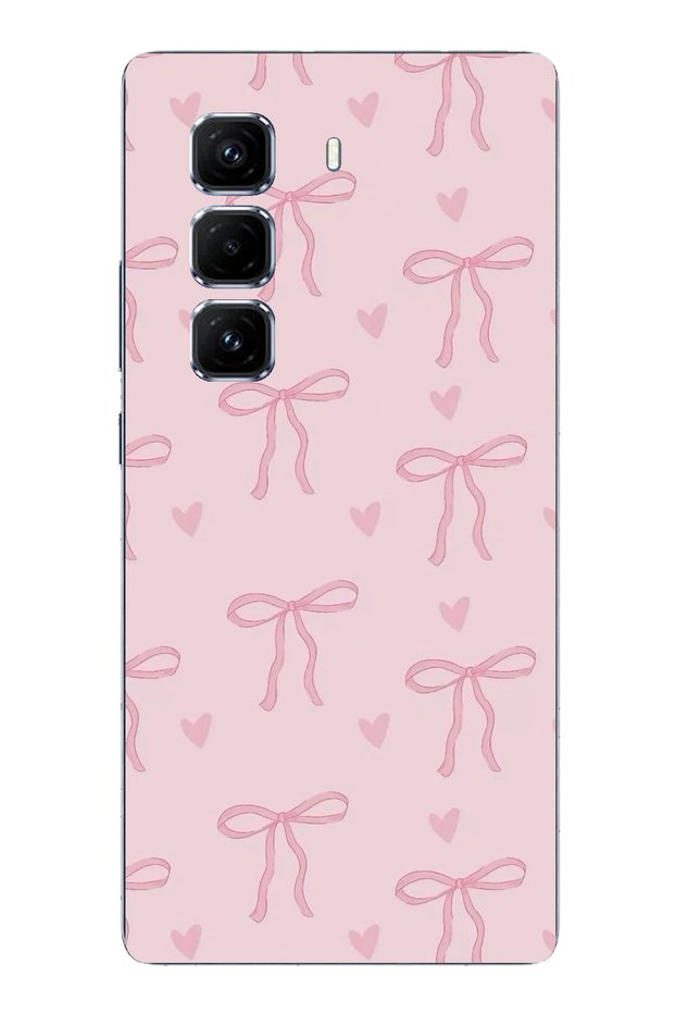 Infinix Hot 50 Pro+ Plus Compatible Pink Heart Bow Printed Silicone Case