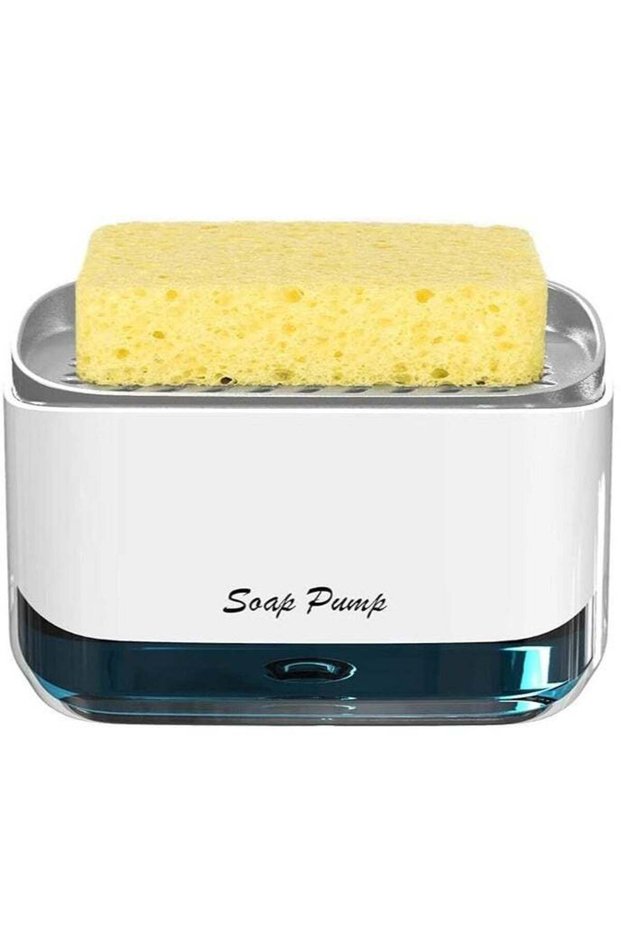 Kitchen Soap Pump Dispenser With Sponge Holder