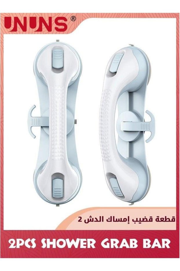Bathroom Grab Bar,2 Pack Suction Cup Bars For Shower,Strong Shower Seniors,Light Blue