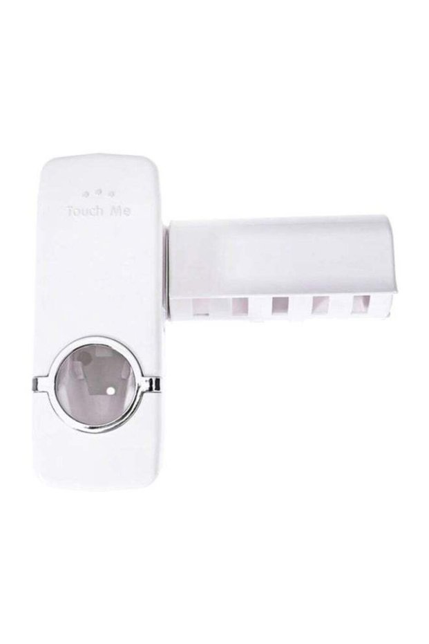Toothpaste Dispenser With Toothbrush Holder Set White 1.2cm