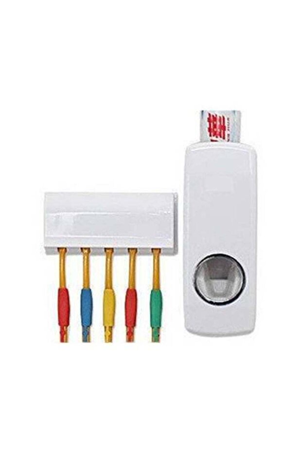 Automatic Squeezing Toothpaste Dispenser White