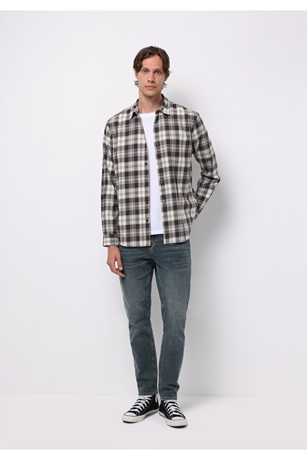 Regular Fit Erkek Açik İndigo Jean Pantolon - 1