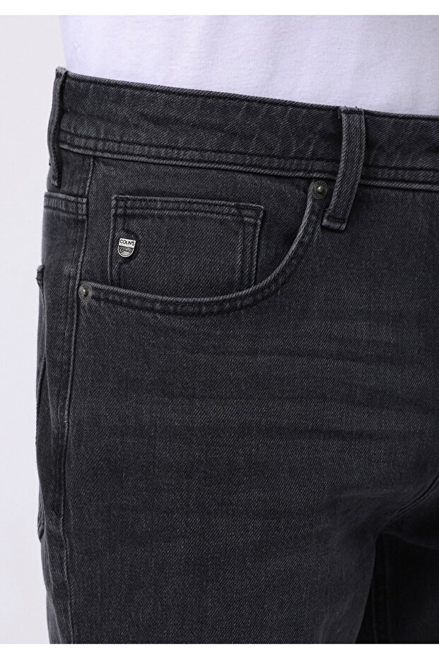 Regular Fit Erkek Siyah Jean Pantolon - 5
