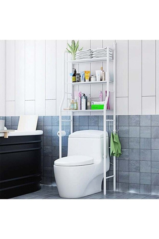 3 Shelf Towel Storage Rack Organizer Over The Toilet Bathroom Space Saver White 65*25*155cm
