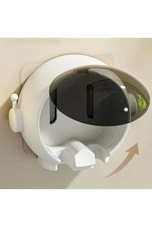 1pc Astronaut-Themed Wall-Mounted Toothbrush Holder - No-Drill Hanging Bathroom Organizer for Elect