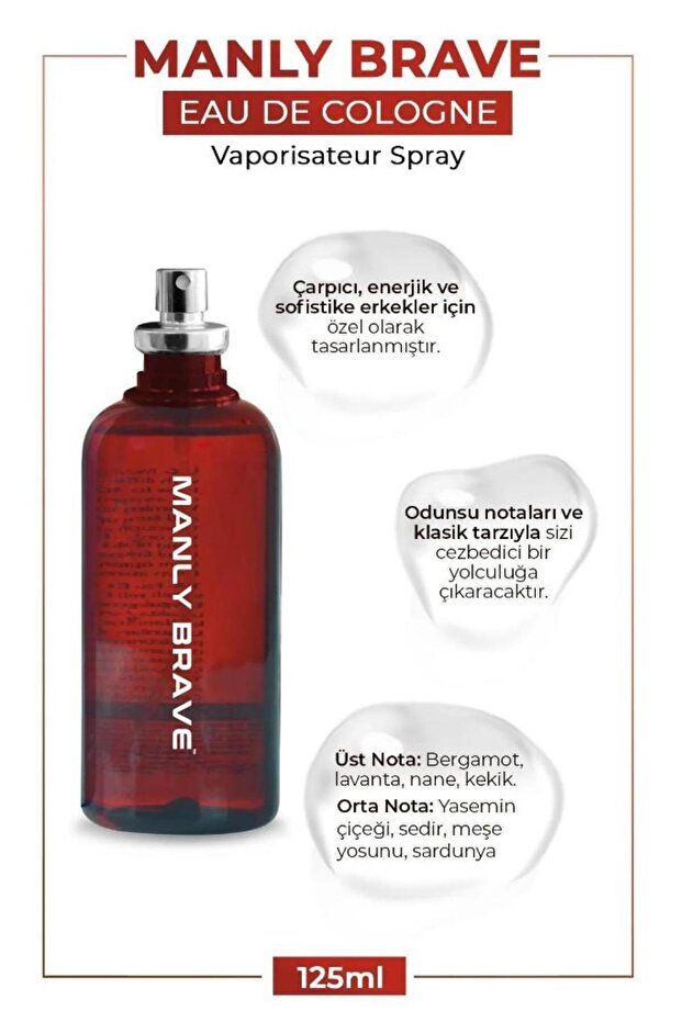 Brave EDC 125 Ml Erkek Parfüm 3 Adet - 4