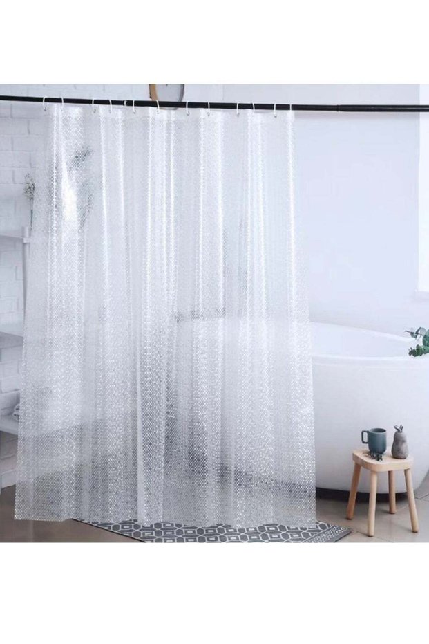 1-Piece Polka Dot Translucent Shower Curtain Waterproof PEVA Shower Curtain 180x180 Centimeter