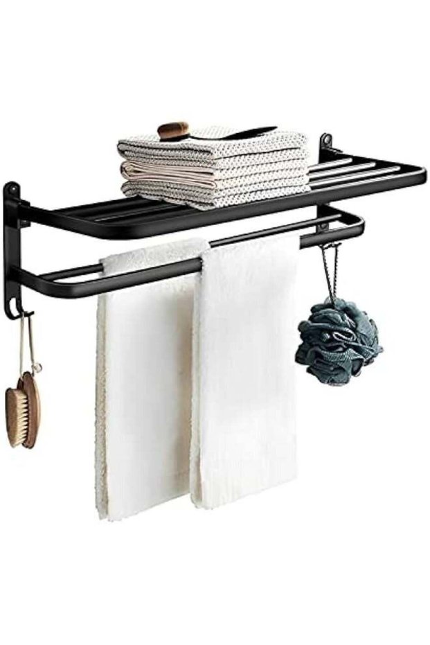 Towel Racks, Dual Folding Towel Rack, Bathroom Towel Rack Wall Mounted for More Stable Storage, Wat