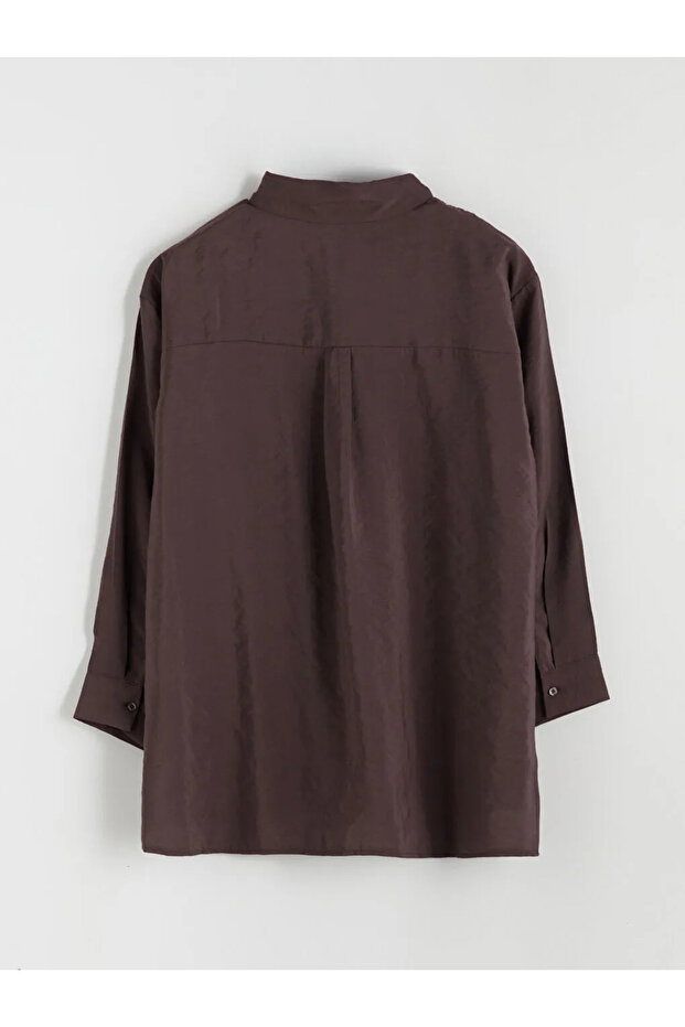 Oversize Modal Karışımlı Kadın Gömlek Tunik - 2