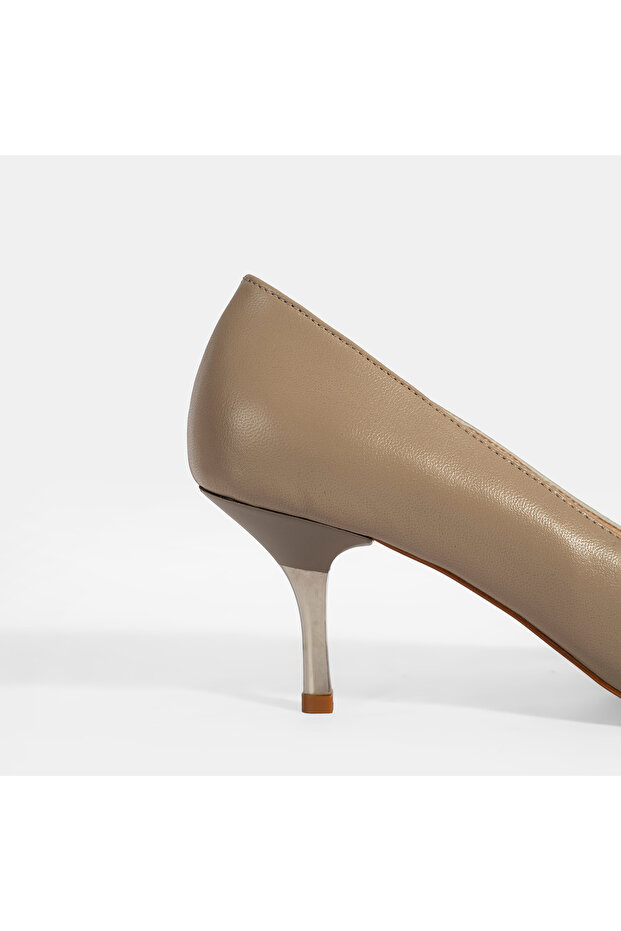 Kadın Vizon Deri Stiletto - 6