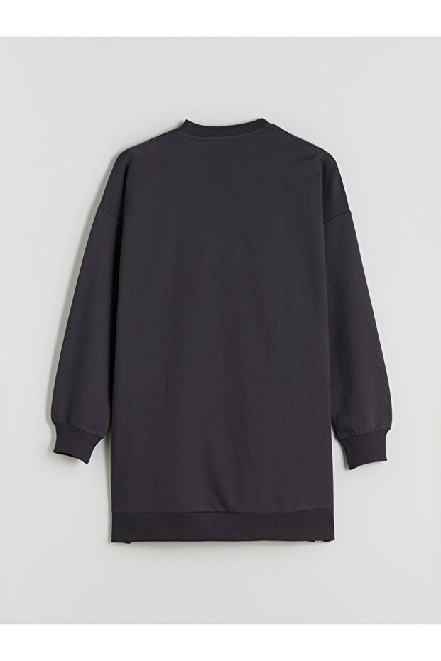 LCW Kadın Baskılı Bisiklet Yaka Sweatshirt Tunik - 2