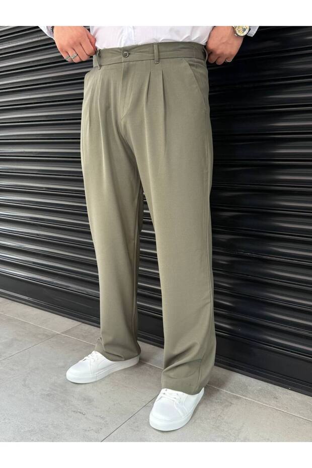 Baggy Fit Fabric Trousers