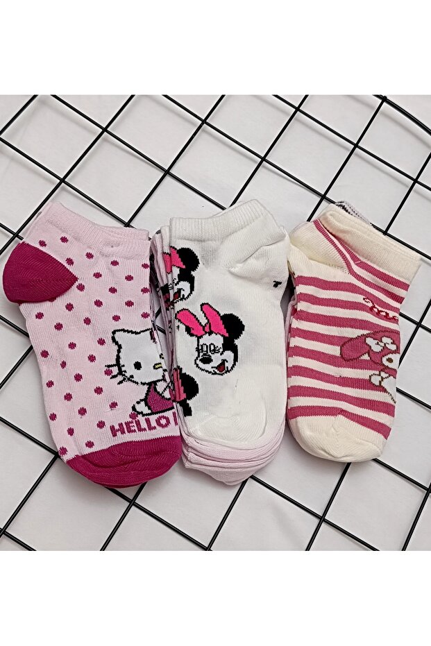 9 Pairs of Girl's Booties Socks