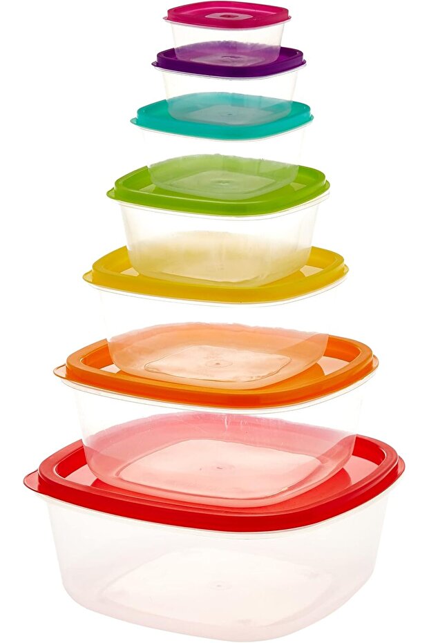 YPCC 7PCS Food Container Plastic Bento Fresh-Keeping Box