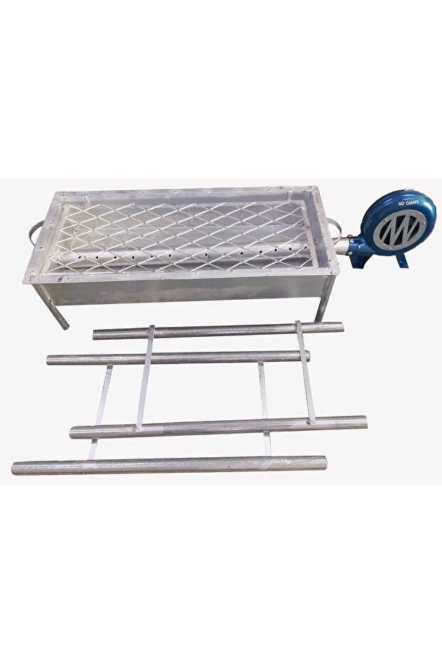 Portable BBQ Grill with Blower Fan Foldable Stand with X Shape Large-90 cm | Alsaqer Charco