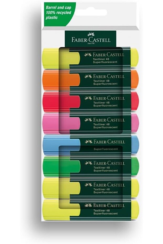 مجموعة أقلام تحديد من BRFShop، 8 قطع، حبر مائي، طرف مقطوع، 3 سماكات خط مختلفة، - 1